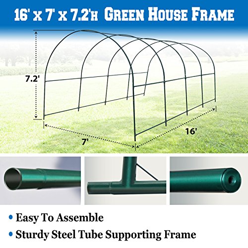 Benefit-USA Multi-Size Large Garden Support Arch Frame Climbing Plant Arch Arbor for Flowers/Fruits/Vegetables (15.9'X7'X7.2'), Green - size: 15.9 ft x 7 ft x 7.2 ft