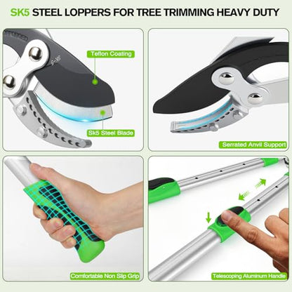Loppers for Tree Trimming Heavy Duty with Compound Action