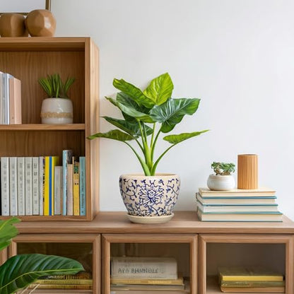6 Inch Plant Pot, Ceramic Planters for Snake Plants, Retro Blue - color: Retro Blue, size: 6 Inch