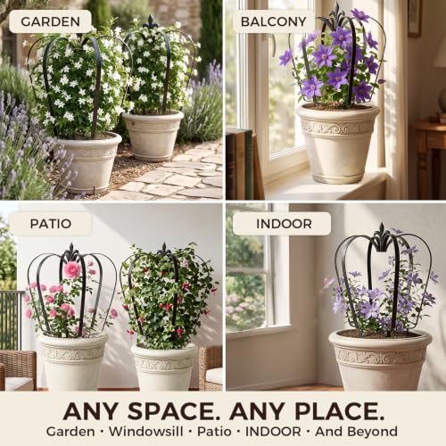 2 Pack 16.1" Garden Obelisk Trellis for Climbing Plants Outdoor