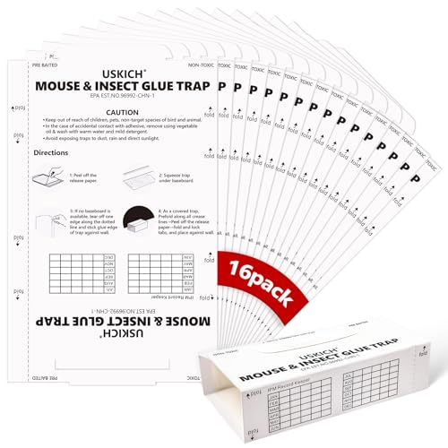 16 Pack Mouse Glue Trap,Mouse Traps Indoor for Home,Sticky Mouse Traps - size: 16 Pack