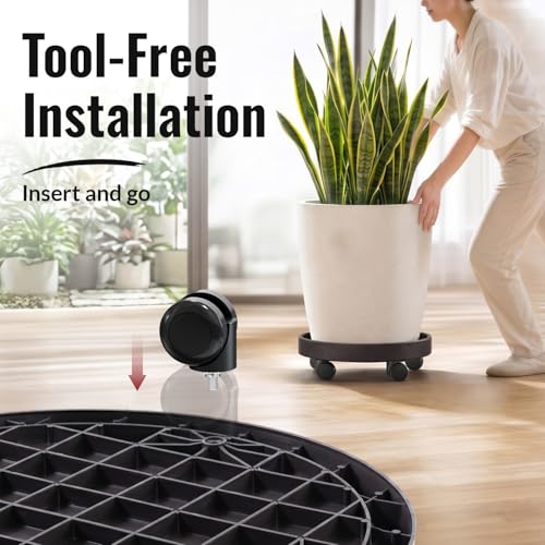 15.5" Plant Caddy with Wheels - Rolling Plant Caddy Total Capacity 352 lbs - size: 15.5"