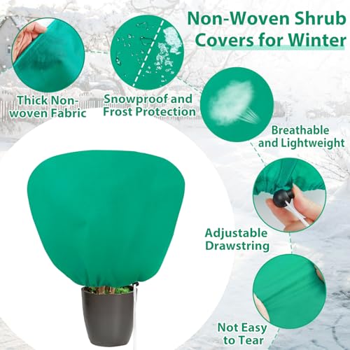6 Pack Shrub Plant Covers Freeze Protection for Winter, 39.4"X39.4", Green - size: 6PCS-39.4" X 39.4"