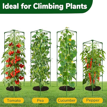 ZeeDix 4 Pack Heavy Duty Tomato Cages for Garden 57 Inch - size: 57"-4 Pack