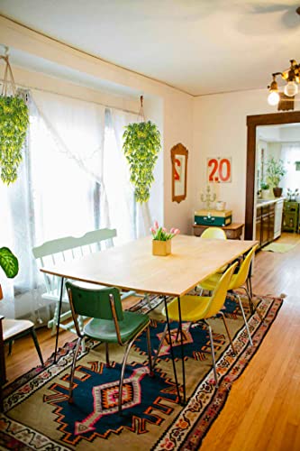 RECUTMS 4PCS Artificial Yellow Lavender Fake Hanging Plants Ivy for Outdoor - color: Yellow