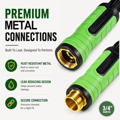 Ultra-Lightweight Garden Hose 50 ft with Spray Nozzles - size: 50 FT