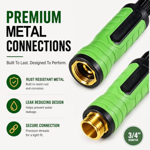 Ultra-Lightweight Garden Hose 25 ft with Spray Nozzles - size: 25 FT