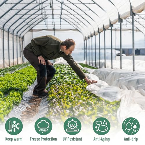 Legigo 8 X 26 Ft Clear Greenhouse Plastic, Plant Covers Freeze Protection - size: 8 x 26 Ft