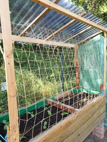 Jute Trellis Netting - Jute Netting for Garden, Heavy Duty Plant Support Netting for Climbing Plants, Cucumber, Vine, Fruits & Vegetables, Climbing Vining Plants (3.3 Ft X 6.6 Ft, 3.9 Inch Squares) - size: 1X2M 10CM
