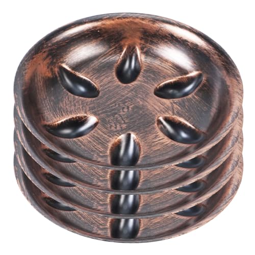 4 Pack 6 inch Sturdy Hand Painted Bronze Plastic Plant Saucer - color: Bronze, size: 6 inch