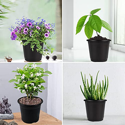 Augshy 150 Pcs 4" Black Plastic Plants Nursery Pot,Seed Starting Pots - size: 4 Inches