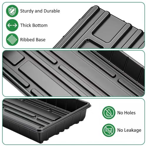 10 Pack Plant Growing Trays, 17 x 11 Inch Seedling Trays, No Drain Holes