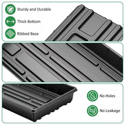 10 Pack Plant Growing Trays, 17 x 11 Inch Seedling Trays, No Drain Holes