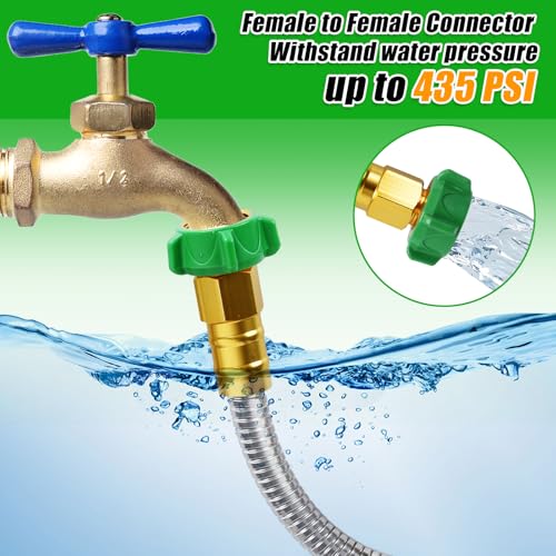 Short Garden Hose with Female to Female Connector, Metal Hose for Hose Reel