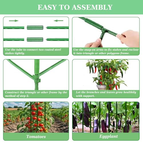 Moirsunt 66Inch Tomato Cage for Garden, 4Pack Plant Support Garden Stakes - size: 4Pack 66 Inch