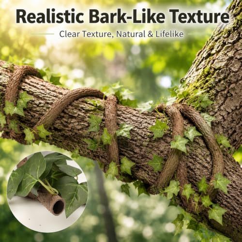 Artificial Leaf Vine Decor – Flexible Wire Protector for Indoor Outdoor Use - color: Leaf Vine, size: 1/2 Inch x 10FT