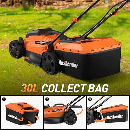 MAXLANDER 20V 13" Lawn Mower&12" Weed Wacker Combo,2×4.0Ah Battery&Charger - color: Black