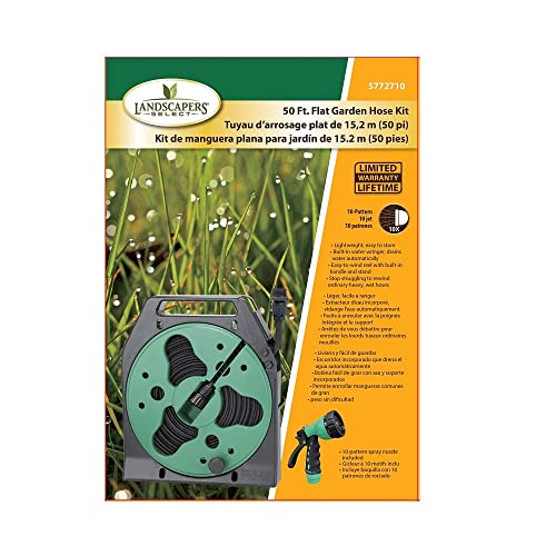 Mintcraft YP1121 Flat Hose Reel with Nozzle, 50'