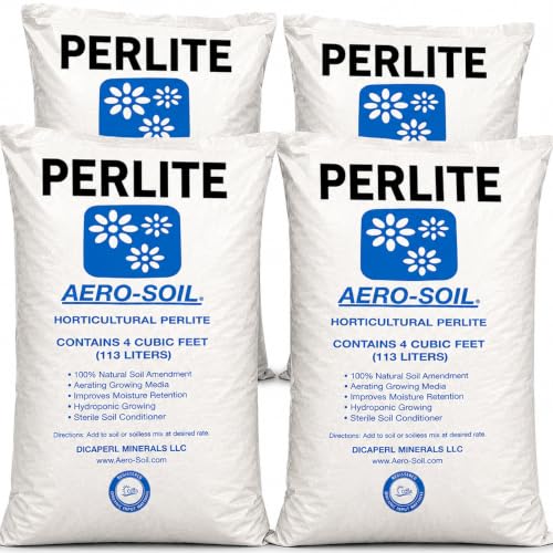 AeroSoil Perlite Premium Horticultural Grade Soil Additive Drainage and Growth - Coarse 4 Cubic Foot 4 Pack - color: 4 PACK