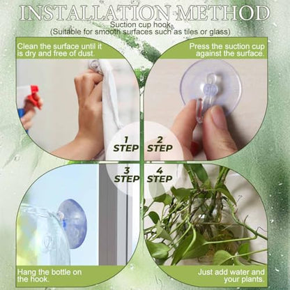 Generic Window Propagation Stations, Oblate Glass Terrariums Planter Suction Cup Vases for Hydroponics Plants, Wall Hanging Vases for Indoor Hydroponics Plants, Home, Living Room Decor
