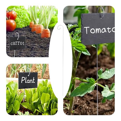 10Pcs Silver Plant Label Hooks, Rustproof Garden Stake Marker Holders, Plant Label Hanger Rods for Flower Pots, Planters, Containers, Support for Plant Signs and Garden Accessories - size: 40cm