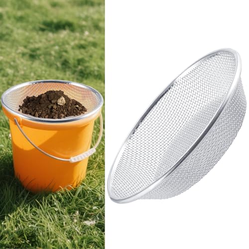 Sifter.Size 1/8" Mesh Soil Sifter Sieve - Heavy Duty Galvanized Screen for Compost, Dirt, Rocks, Gravel & Garden - Fits 5 Gallon Bucket, Rust-Resistant - Composting & Sifting Tool - style: 1/8 In