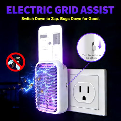 Upgraded Fruit Fly Traps for Indoors, Flying Insect Trap for Fruit Flies, Gnats, Plug in Bug Zapper Indoor with Dual-UV Lights & Trapping, Electric Grid & Glue Traps - size: 1 Device 5 Glue Boards