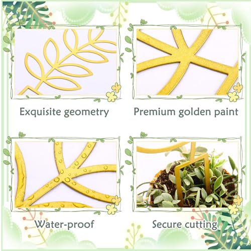 4 Pcs Plant Trellis Indoor Gold Small Trellis for Potted Plants - style: Boho,Gold
