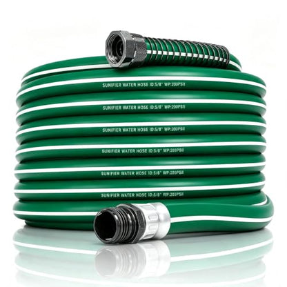 Hybrid Rubber Garden Hose 50 ft with Heavy Duty Solid Fitting - size: 50 FT