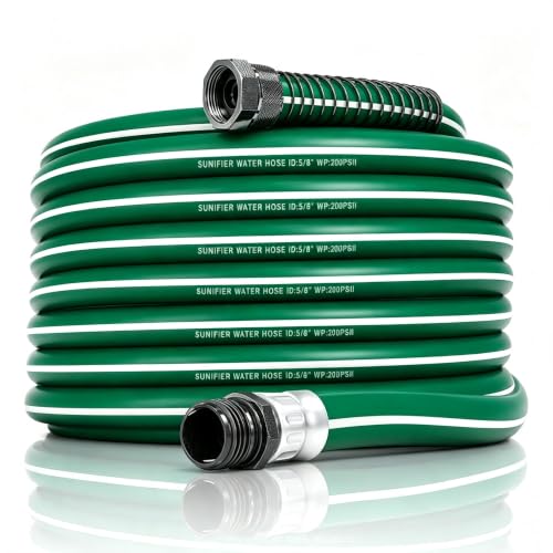 Hybrid Rubber Garden Hose 50 ft with Heavy Duty Solid Fitting - size: 50 FT