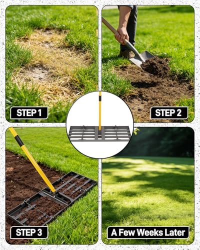 Joyhalo 36in Lawn Leveling Rake - size: 36in