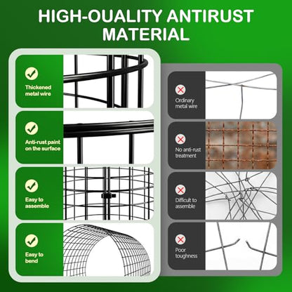 10 Pack Plant Protector from Animals, Wire Mesh Plant Cages for Garden – Sturdy Metal Plant Protectors to Keep Rabbits, Squirrels, and Animals Out– Ideal for Flowers, Outdoor Plants (13'' x 13'') - size: 10PACK-12*12inch