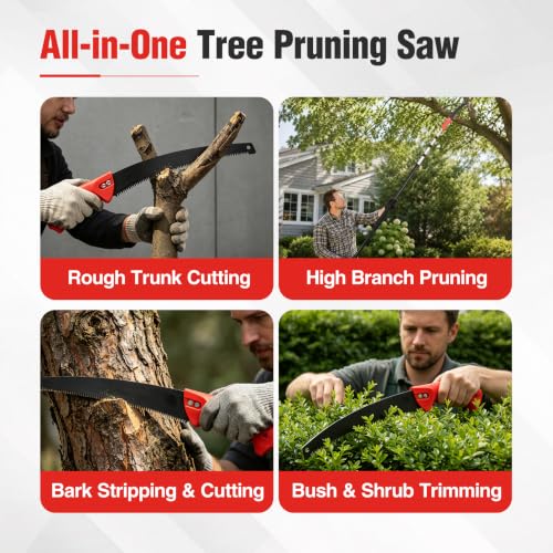 26FT Pole Saw, Telescoping Tree Trimmer with 5-20FT Extension Pole - style: 5FT-20FT - Telescoping Pole with Saw