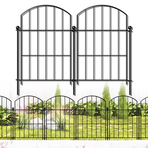 Metal Garden Fence 17 in x 10 ft, Small Animal Barrier Fencing for Pets - size: 17"Hx10ft (10 Panels)