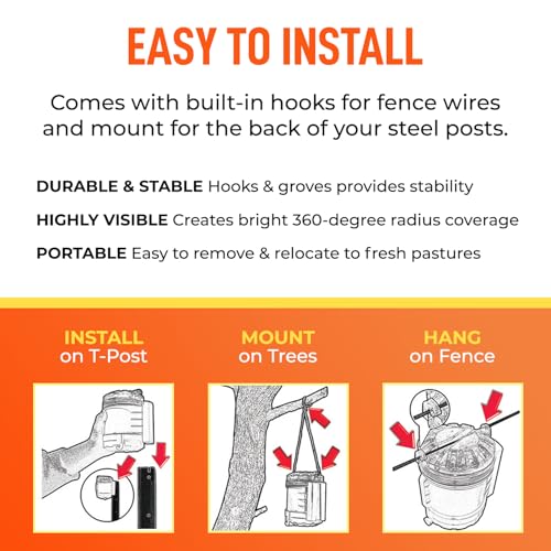 Foxlights Non-Solar Predator Deterrent – 9-LED Night Guard with 360° Coverage, Random Flashing Lights – Humane Repeller for Chicken Coops, Poultry, Livestock, Gardens & Farms - style: Non-Solar Powered