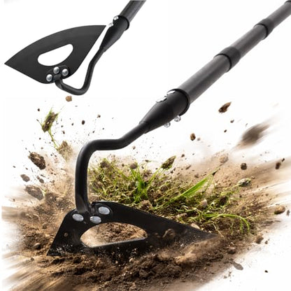 Hollow Garden Hoe - Heavy Duty Triangle Weed Hoes for Gardening,68" Adjustable Long Handle, Sharp Blade Hand Weeding Tool for Vegetable Gardens, Flower Beds, Lawn Edges & Tight Spaces