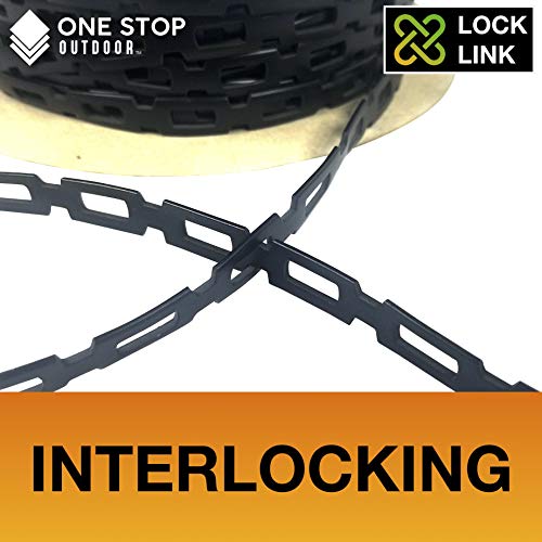 One Stop Outdoor Lock Link - (100' Feet 1/2" Wide) Strong Flexible Plastic Chain Locking Strap - Cable, Plant & Tree Ties for Staking - Premium Reusable Tree Support Straps - size: 1/2" INCH