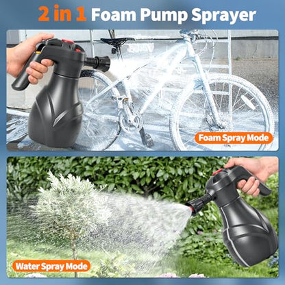 LuxBlue 68 oz Electric Foam Sprayer for Car Wash, 3000mAh Battery Powered