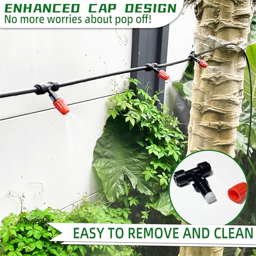 40PCS Push-to-Fit Drip Irrigation Micro Spray Emitters for 1/4 inch Irrigation Tubing, Three-Way Adjustable Atomizing Nozzle, Irrigation Dripper Sprinklers for Garden Greenhouse Agricultural - size: 40PCS Drip Irrigation Micro Spray Emitters