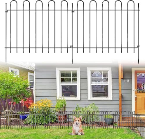 26 Panels Decorative Garden Fence, 37ft X 20in Rustproof Metal Animal Barrier Fence, No Dig Fence Garden Fence, Arched Flower Bed Edging Ornamental Wire Border Fencing for Outdoor Yard, Patio Decor - size: 26 Panels, 13in X 30ft
