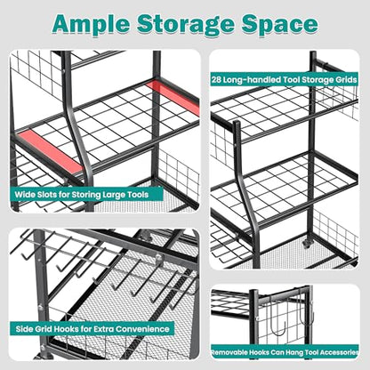 EVERHANGER Garden Tool Organizer Stand, Garage Tool Storage Organization - size: Medium