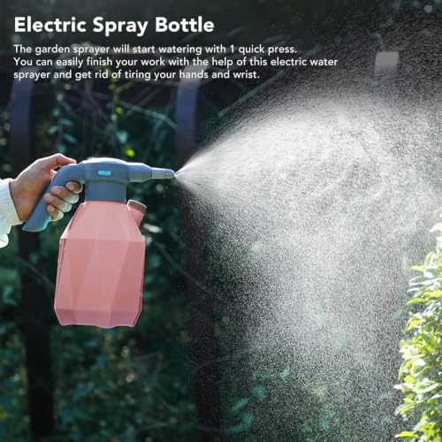 Electric Spray Bottle 3L, Rechargeable Plant Mister with Rotating Nozzle (with Swivel Nozzle) - color: Pink, size: with Swivel Nozzle