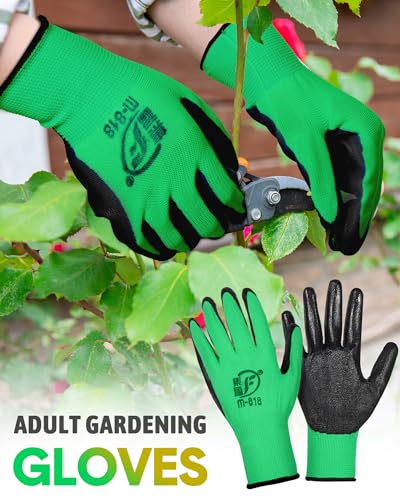 Honeydak 36 Pairs Garden Gloves Bulk for Men Women - color: Yellow, Green