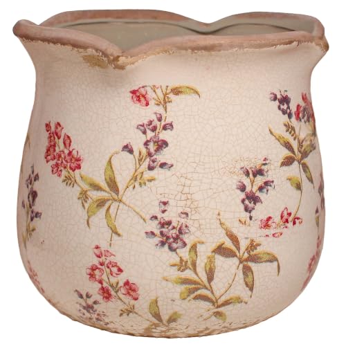 French Farmhouse Ceramic Flower Pot & Utensil Holder for Indoor/Outdoor - color: Cottage Meadow