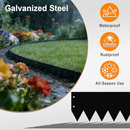 20ft. 40" L × 6" H Metal Landscape Edging, 6 Pack Garden Border - size: 6 Inch