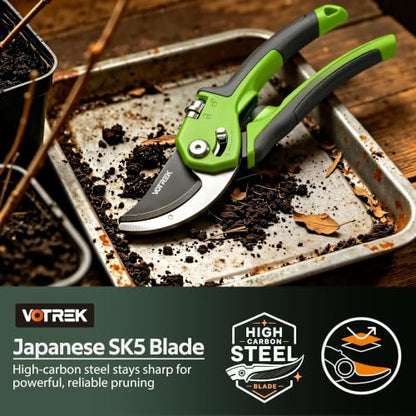 Anvil Pruning Shears, 3/4" Cut Capacity Garden Clippers Heavy Duty - color: Green