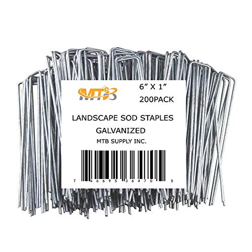 200 Pack 6 Inch 11GA(0.12inch) Galvanized Landscape Staples Garden Stakes Fence Netting Pins Ground Spikes Sod Cover Fabric Pegs - size: 6"x1" 11GA Galvanized 200 Pack