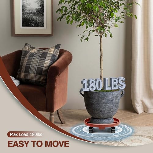 3 Pack Plant Caddy with Wheels, 13 inch Rolling Plant Stands