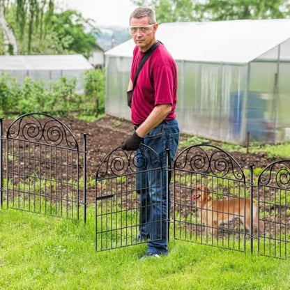 Getlay Tall Garden Fence with Gate, 40 Inch(H) 20 Panels Total Length 43.7 Ft, Dog Fencing Outdoor for Yard, Dog Digging Fence Barrier, Decorative Fence for Garden│Patented - size: 40''(H)-20panels-43.7ft(L)