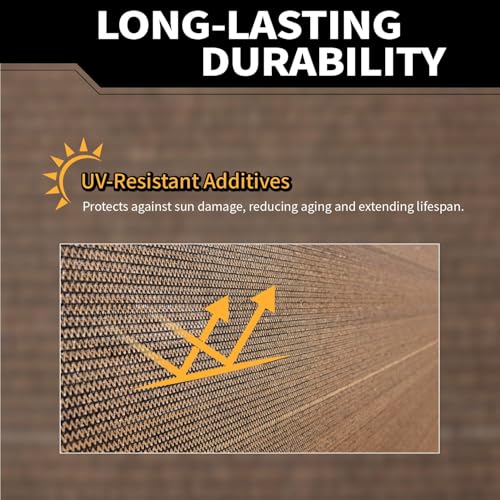 90% Sun Shade Cloth for Garden 20x30Ft UV Resistant Mesh Tarp,Mocha - color: Mocha, size: 20' x 30'-Finished Size